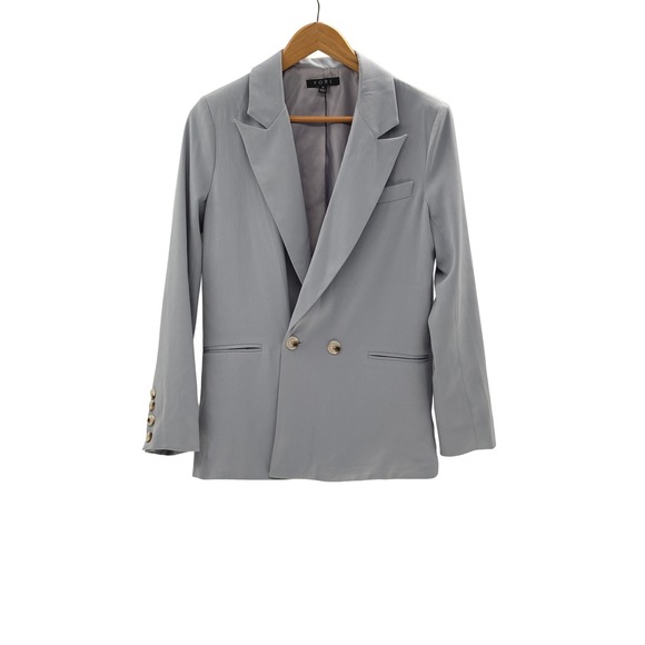 FORE! Jackets & Blazers - FORE Blazer Suit Jacket Women Size Small Light Blue Oversized Double Breasted